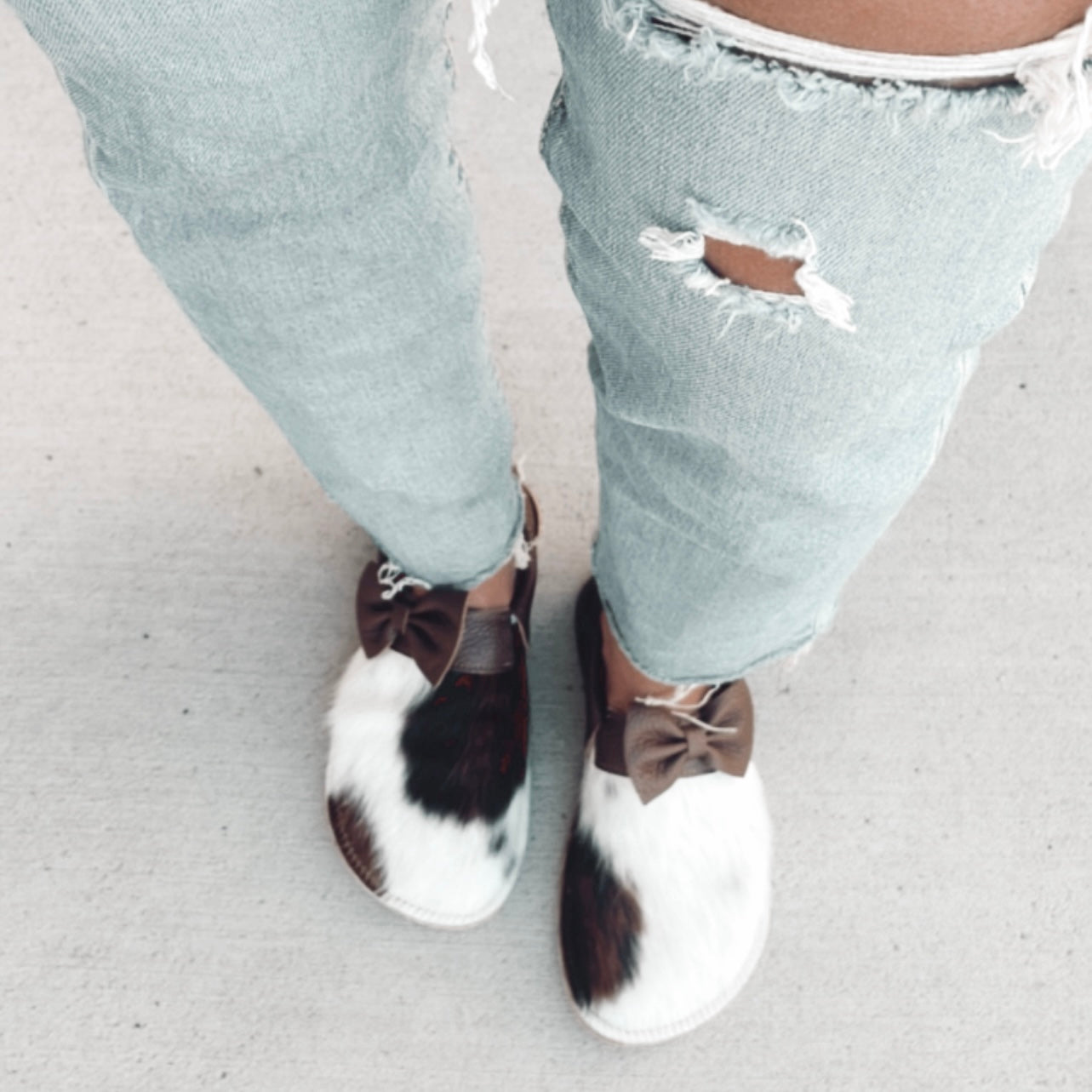 Hair Hide Collab Mocs - Ladies - SIZE 10 (4-6mm Soles) - Posh Panda