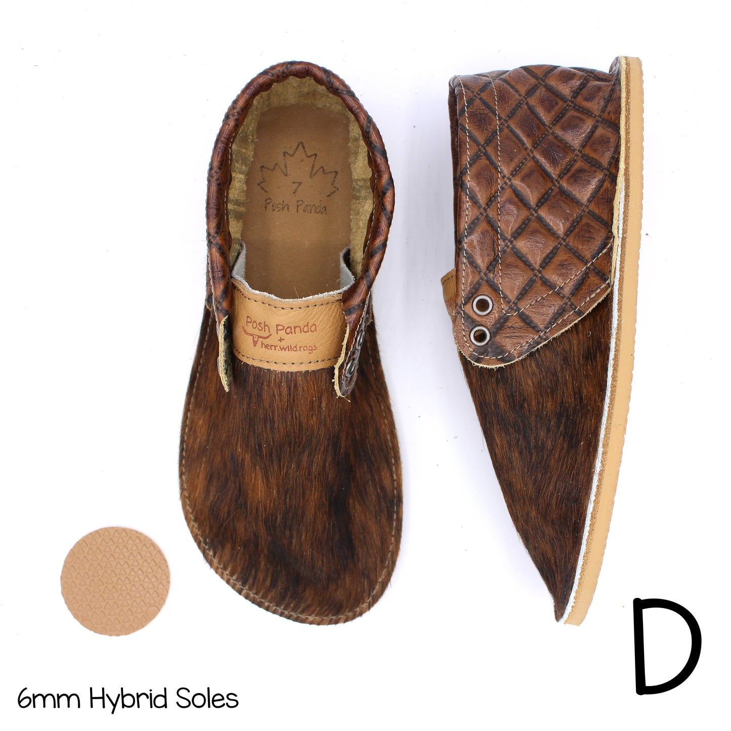 Hair Hide Collab Mocs - Ladies - SIZE 7 (4-6mm Soles)