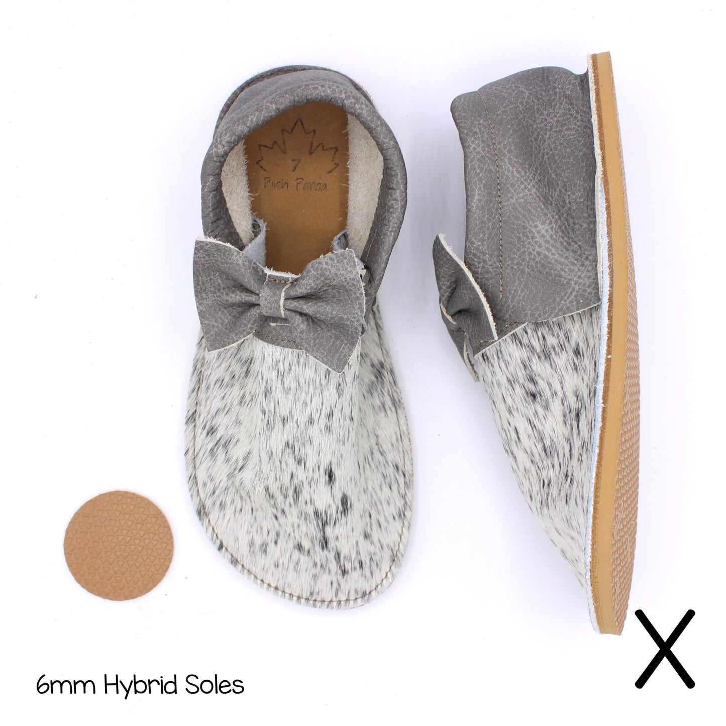 Hair Hide Collab Mocs - Ladies - SIZE 7 (4-6mm Soles)