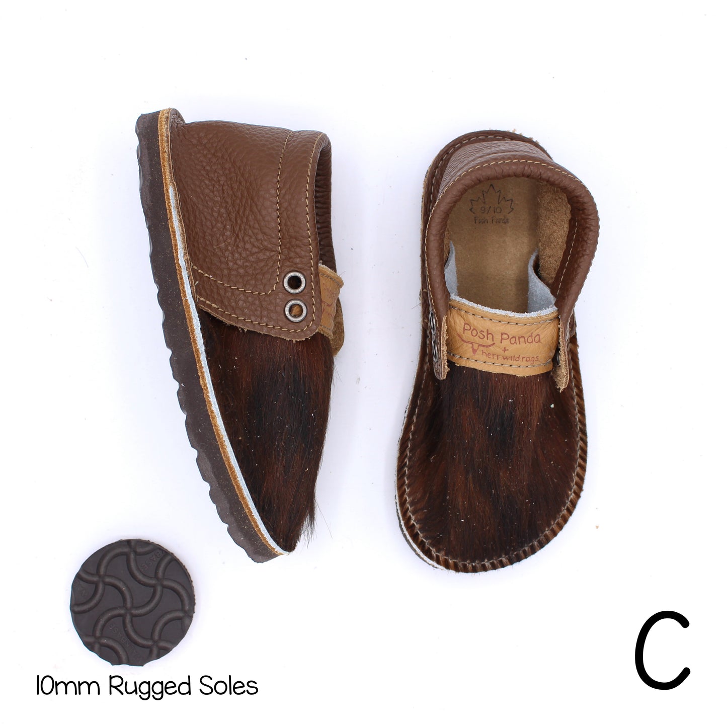 Hair Hide Mocs -  TODDLER - Size 9/10 (RUGGED Sole)