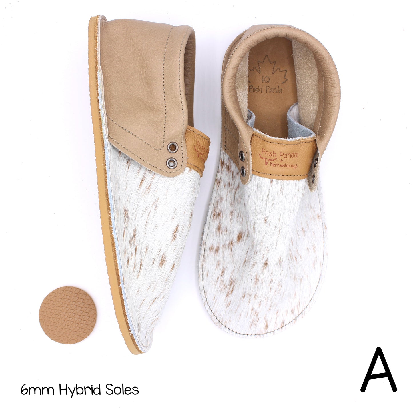 Hair Hide Collab Mocs - Ladies - SIZE 10 (4-6mm Soles)