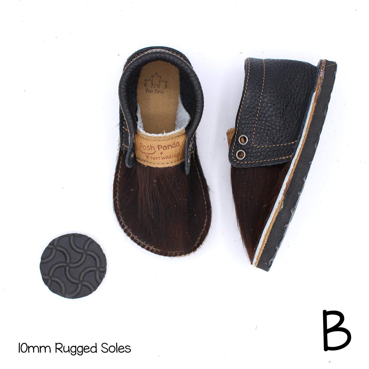 Hair Hide Mocs - TODDLER - Size 7/8 (RUGGED Sole)