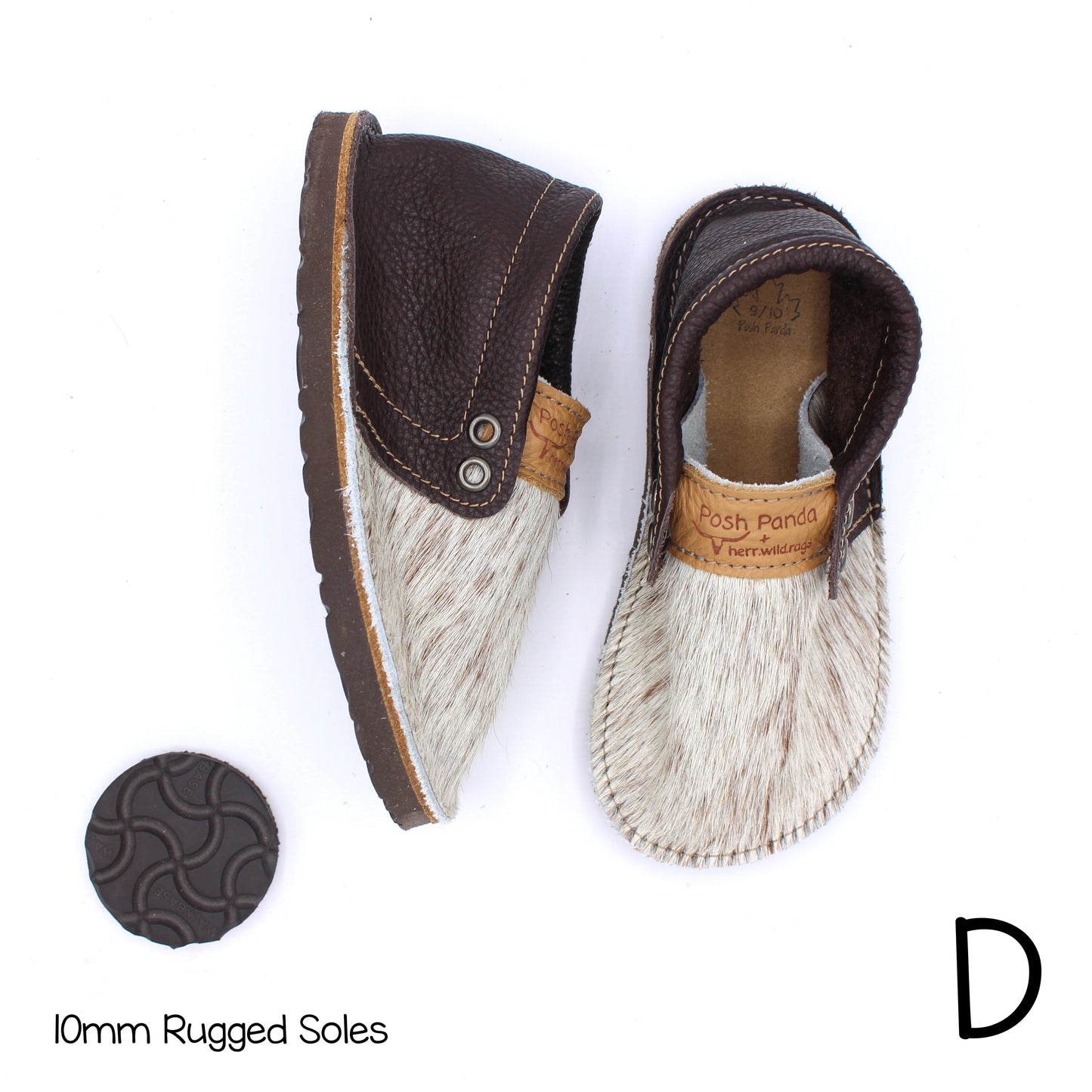 Hair Hide Mocs -  TODDLER - Size 9/10 (RUGGED Sole)