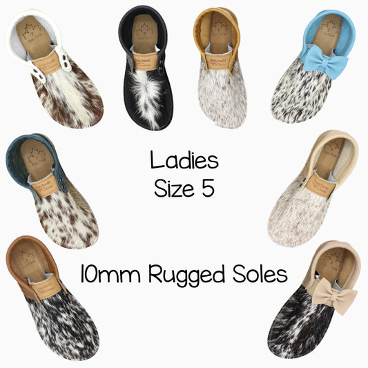 Hair Hide Collab Mocs - Ladies - SIZE 5 - RUGGED